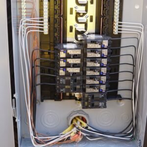 Clean electrical panel upgrade showcasing professional installation in Los Angeles, CA.