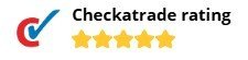 Checkatrade rating showcasing customer reviews and trust score.