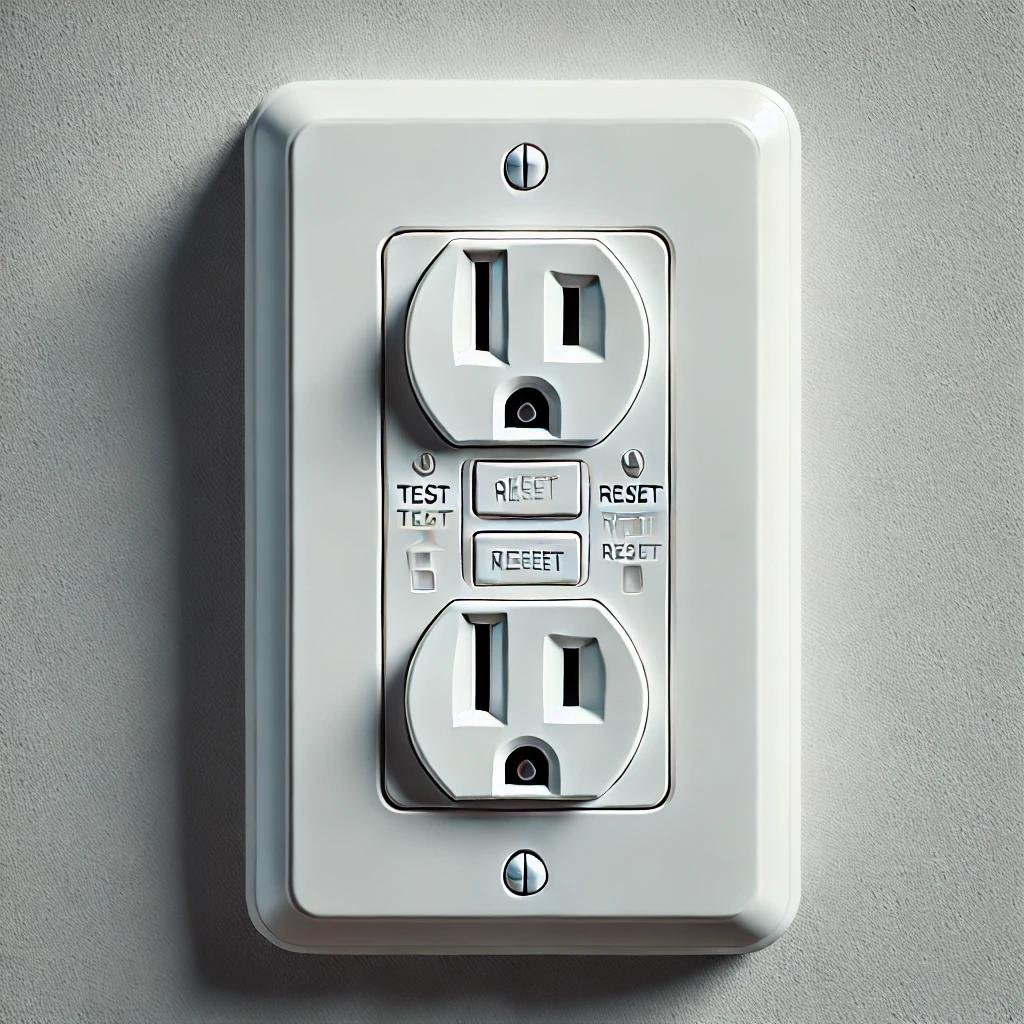 Standard GFCI Electrical Outlet with Test and Reset Buttons